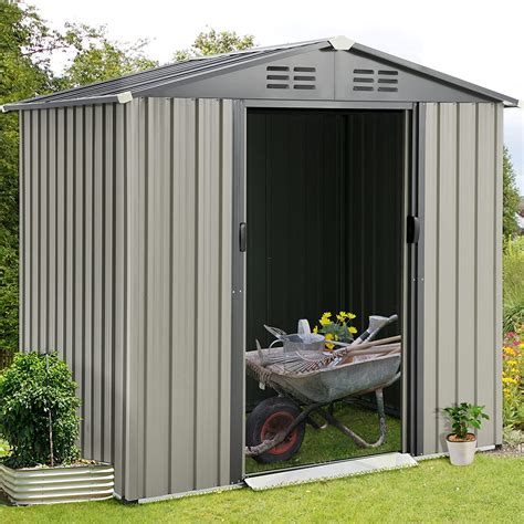 amazoncom aecojoy    outdoor storage shed small tool shed  sliding dooroutside