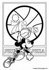 Coloring Pages 76ers Philadelphia Mickey Mouse Nba Basketball Book Print Browser Window sketch template