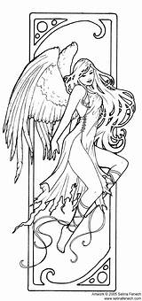 Coloring Pages Printable Fairy Angel Adult Selina Colouring Mermaid Fantasy Fenech Color Coloriage Books Stokes Anne Sheets Kids Enchanted Celtic sketch template