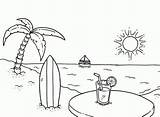 Mewarnai Pantai Pemandangan sketch template
