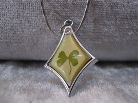 Four Leaf Clover Necklace Handmade Saint Patrick Irish