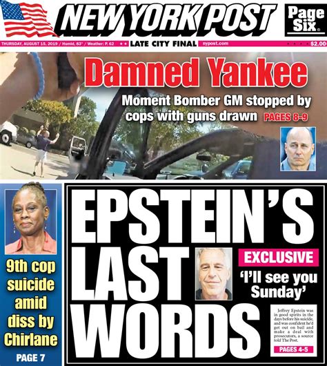 ny post cover  covers  thursday august    york post