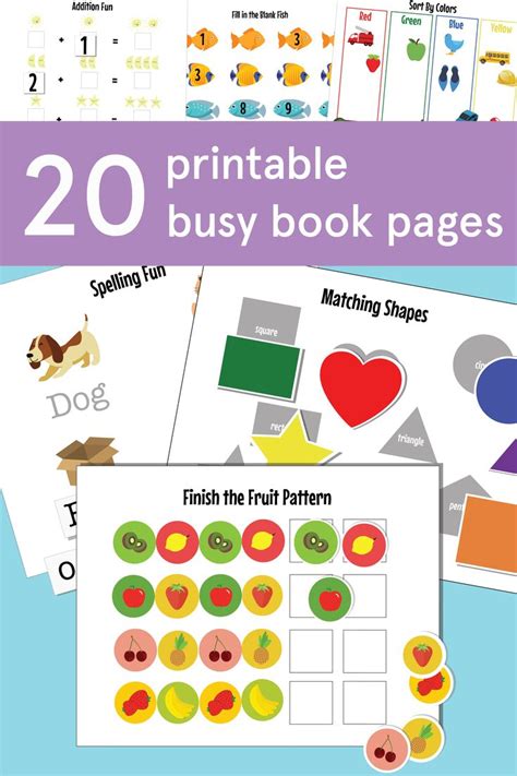 preschool busy book busy binder printable busy book  etsy