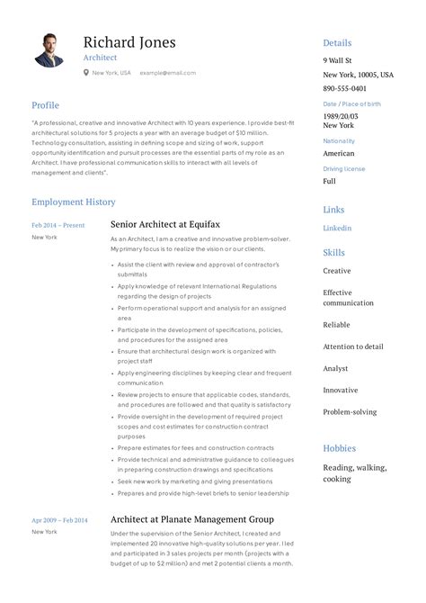 architect resume template architect resume resume examples