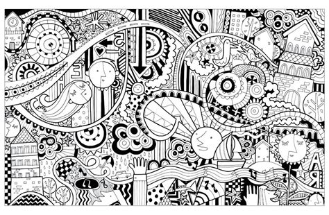 doodling doodle art coloring pages  adults coloring doodle