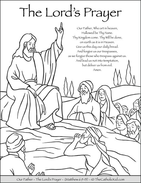 lords prayer father prayer coloring page coloring home