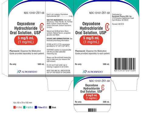 dailymed oxycodone hydrochloride oral solution solution
