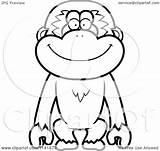 Gibbon Clipart Monkey Smiling Cartoon Thoman Cory Outlined Coloring Vector Collc0121 Protected Royalty sketch template