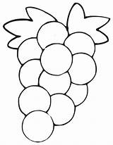 Grapes Bunch Drawing Coloring Pages Getdrawings sketch template