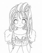 Neko Coloring Pages Getcolorings Anime Girl sketch template