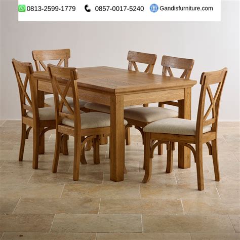 meja makan minimalis modern jati furniture asli jepara  gandis