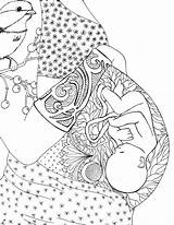 Colouring Adulte Naissance Colorear Midwifery Embarazo sketch template