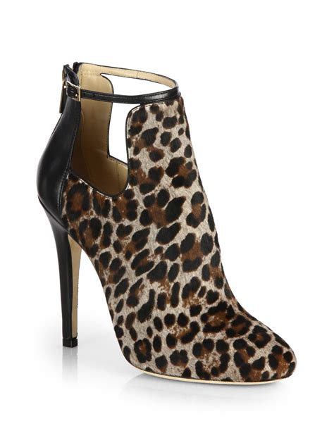 lyst jimmy choo luther calf hair cutout booties
