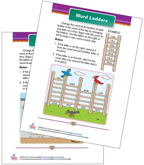 word ladders  printable carson dellosa