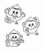 Silly Monkey Coloring Print Pages Printable Cartoons Critters Kids sketch template