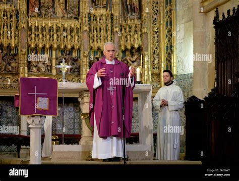 priest celebrating catholic mass stock photo alamy