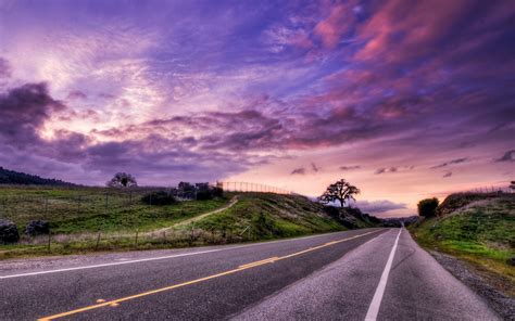 sunset road landscape wallpapers