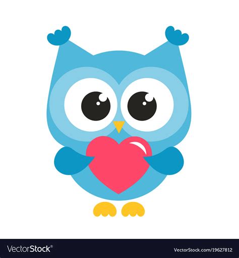 cute colorful blue owl