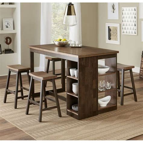 progressive furniture kenny  piece counter height storage dining table