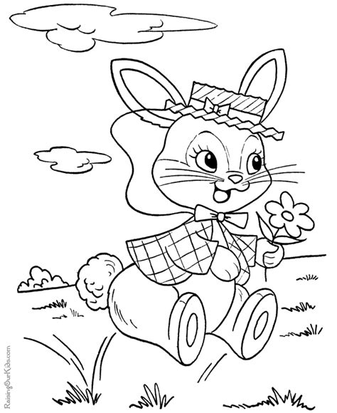 pictures artwork cute easter bunny coloring sheets