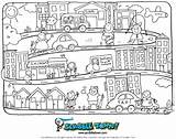 Coloring Town 69kb sketch template