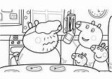 Pig Peppa Coloring Pages Family Funny George Mommy Daddy Kitchen Brother Print Color sketch template