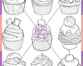 cupcake stand coloring page