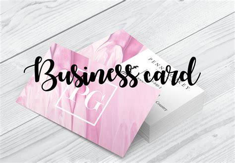 feminine business card design business card templates creative market