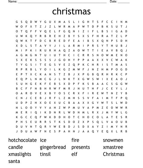 christmas word search wordmint