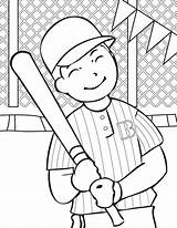 Coloring Baseball Pages Kids Print sketch template