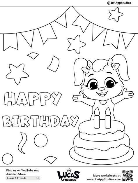 happy birthday coloring page  kids