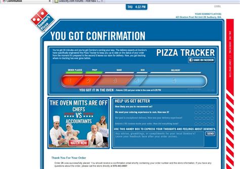 dominos pizza delivery tracker