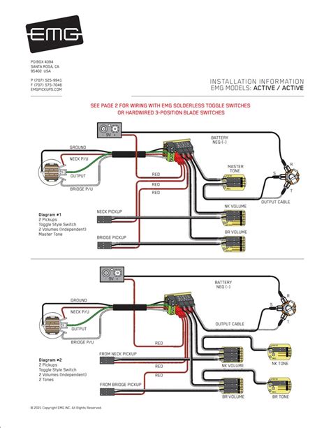 active emg humbucker wiring