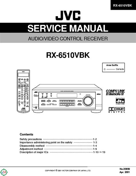 jvc rx vbk audio video control receiver  sm service manual  schematics eeprom
