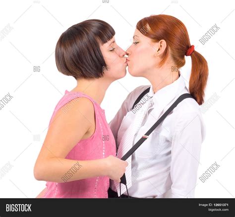 Two Girls Kissing Image And Photo Free Trial Bigstock