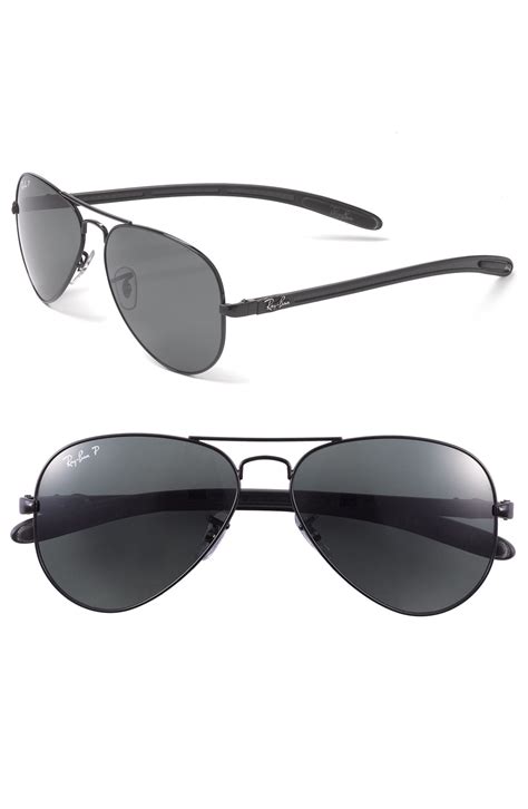 lyst ray ban tech polarized carbon fiber aviator sunglasses in black