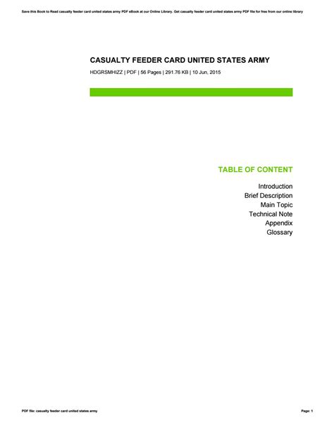 casualty feeder card united states army  josephchenoweth issuu