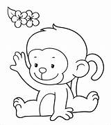 Monkey Coloringbay sketch template