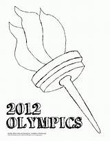 Coloring Torch Olympic Pages Popular sketch template