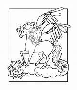 Pegasus Coloring Pages Kids Printable Coloring4free Color Clouds Moon Sun Horse Books Colouring Print Adults Popular Sheets Choose Board Cute sketch template