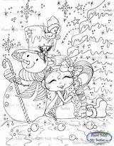 Magical Winter Baldy Sherri Snowman Digi Stamp Instant Friends Artist sketch template