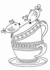 Coloring Pages Tea Printable Adults Cup Colouring Teapot Decorative Templates Color Starbucks Teacup Buzzle Set Stanley Saucer Template Adult Cups sketch template