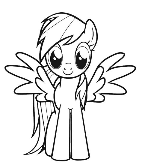 print  colorful rainbow dash coloring pages  extend kids