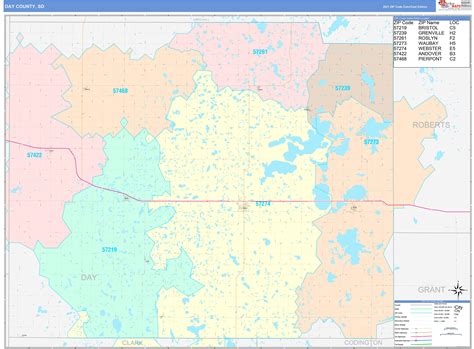day county sd wall map color cast style  marketmaps mapsalescom