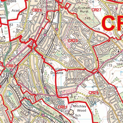 croydon postcode map cr map logic