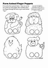Finger Puppets Animal Farm Printable Kids Pdf Template Activity Sheet sketch template