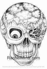 Skulls Grayscale Demonic Mintz Rachel sketch template