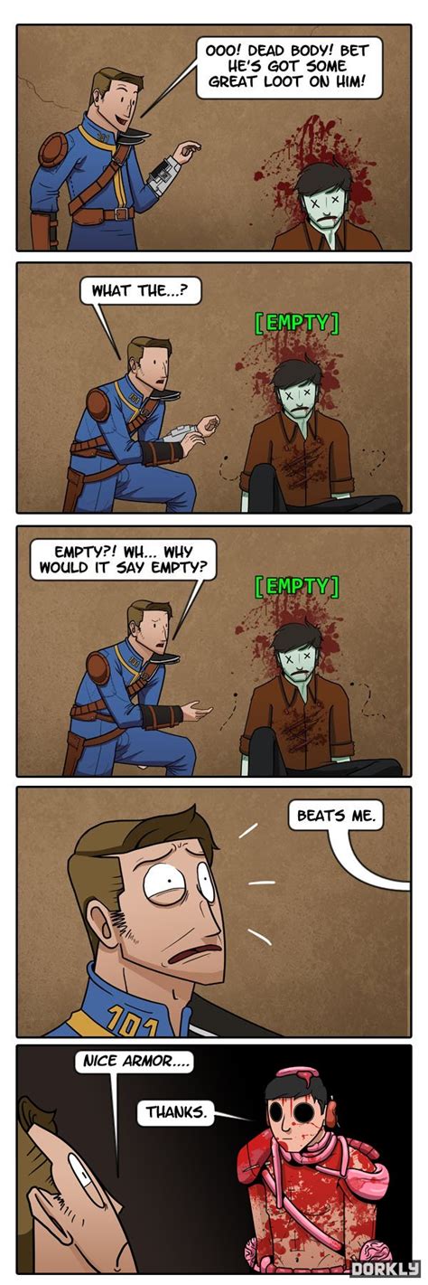 nice armor dorkly fallout corpse comics funny comics and strips cartoons games