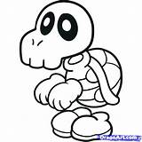 Mario Coloring Bones Dry Koopa Pages Bros Troopa Characters Super Game Drawing Paper Star Draw Printable Kids Drawings Cancer Step sketch template