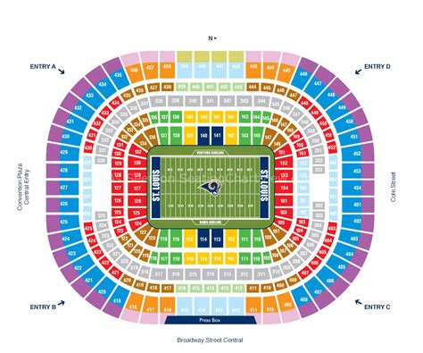 dome  americas center st louis mo seating chart view